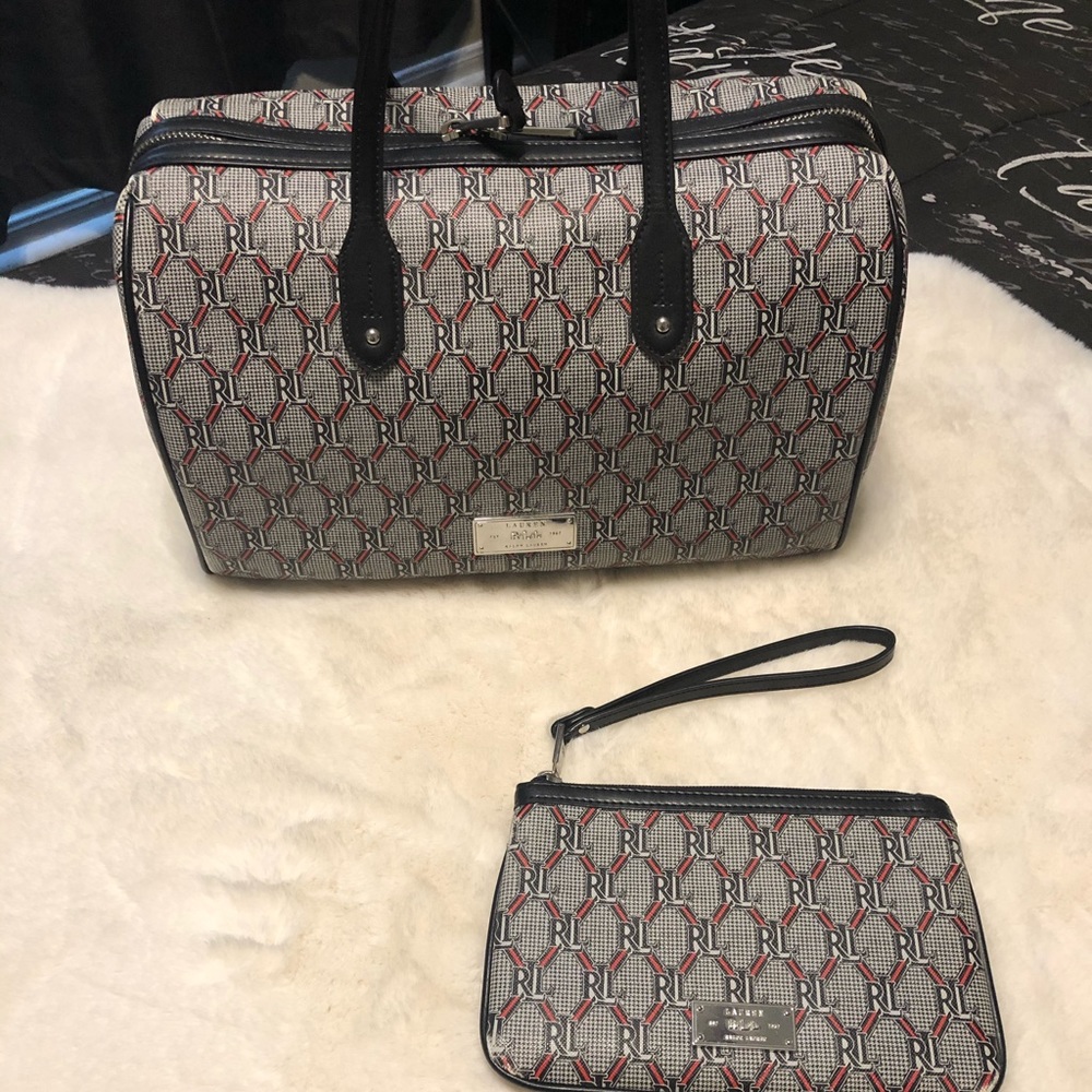 Ralph Lauren signature satchel w/wristlet
